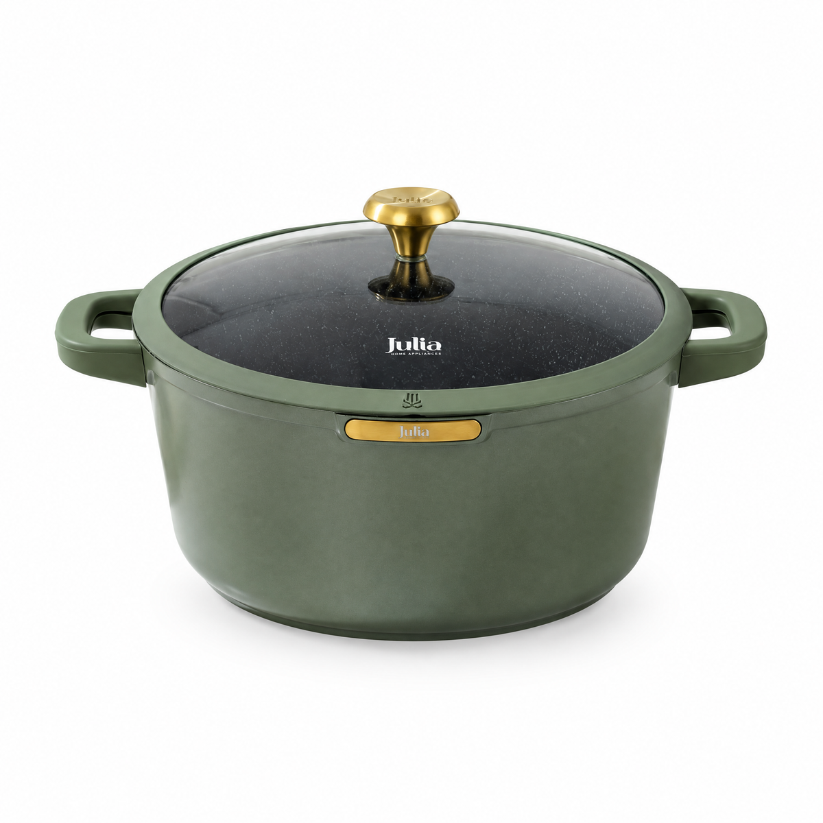 Julia Elite Top 12.5" Nonstick Cooking Pot with Lid – Olive Green