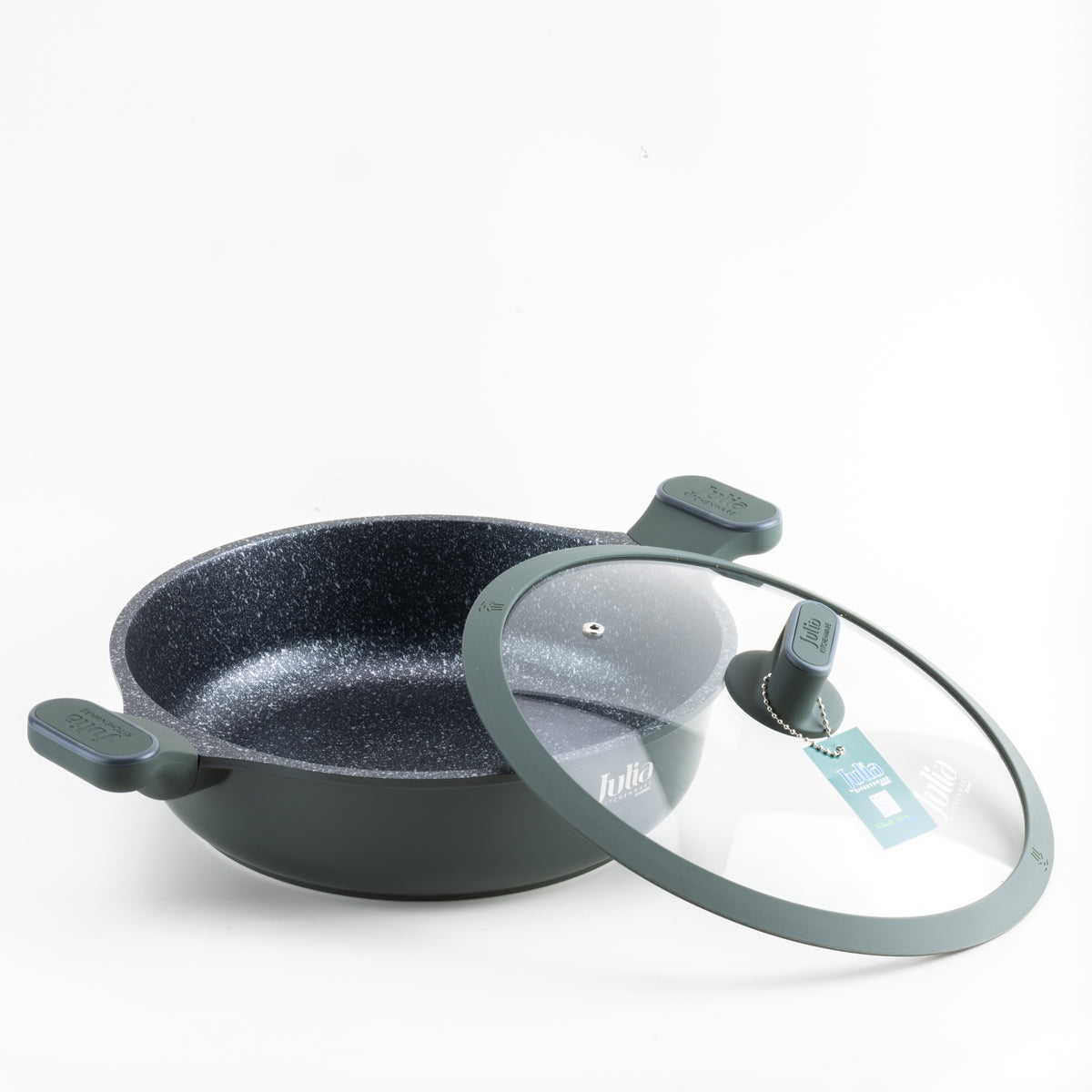 Julia Elite Pro 11" Nonstick Shallow Cooking Pot with Lid – Green