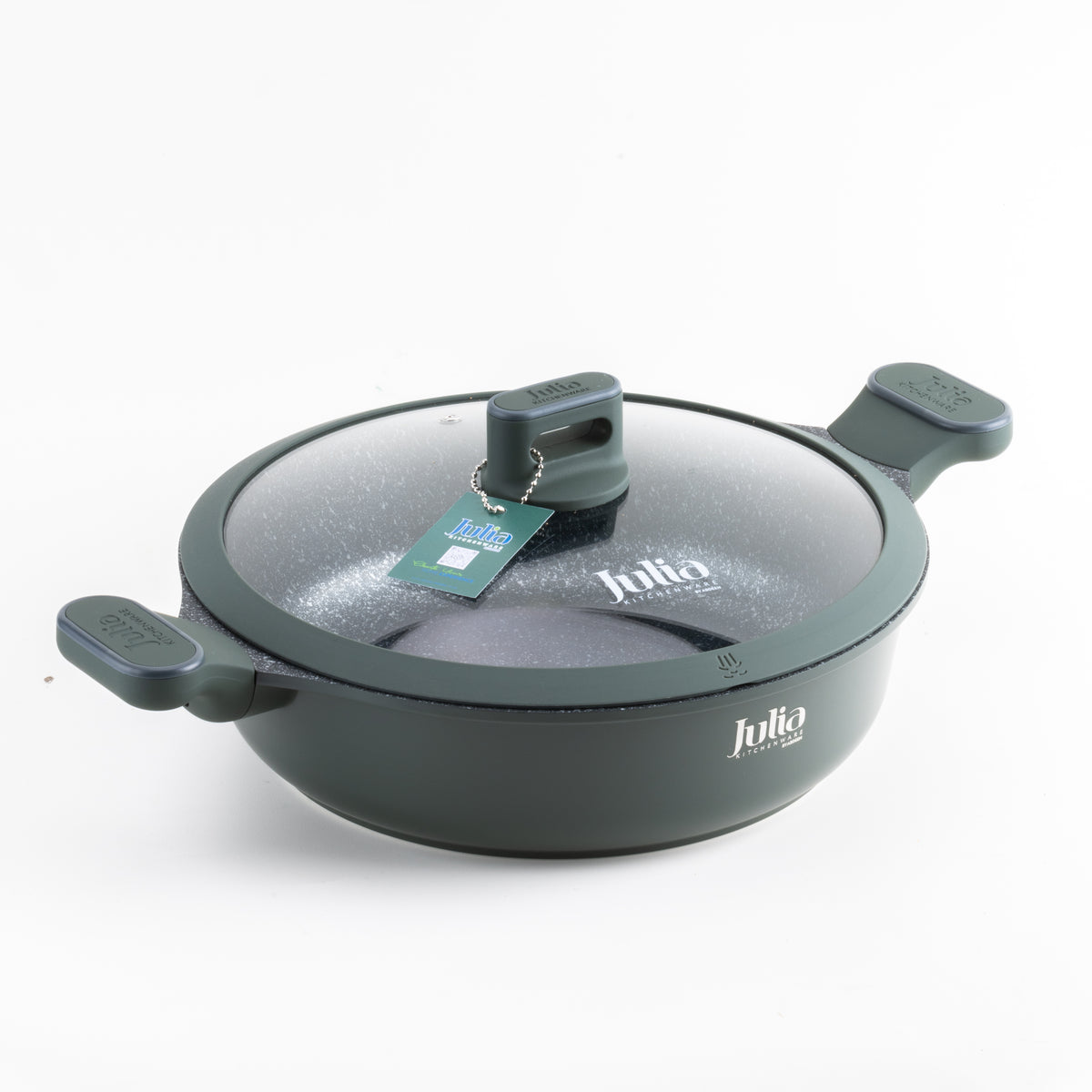 Julia Elite Pro 11" Nonstick Shallow Cooking Pot with Lid – Green