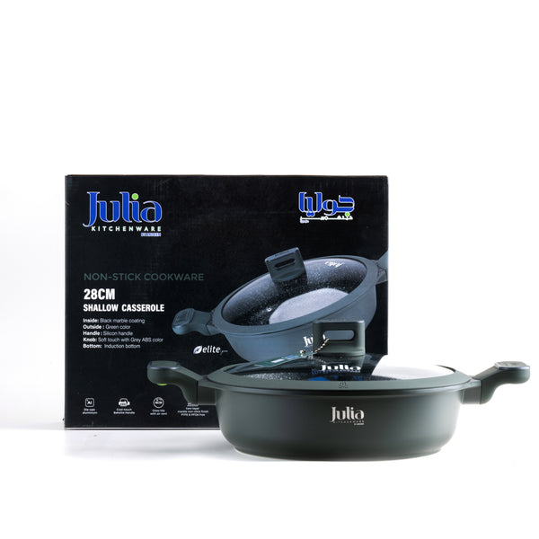 Julia Elite Pro 11" Nonstick Shallow Cooking Pot with Lid – Green