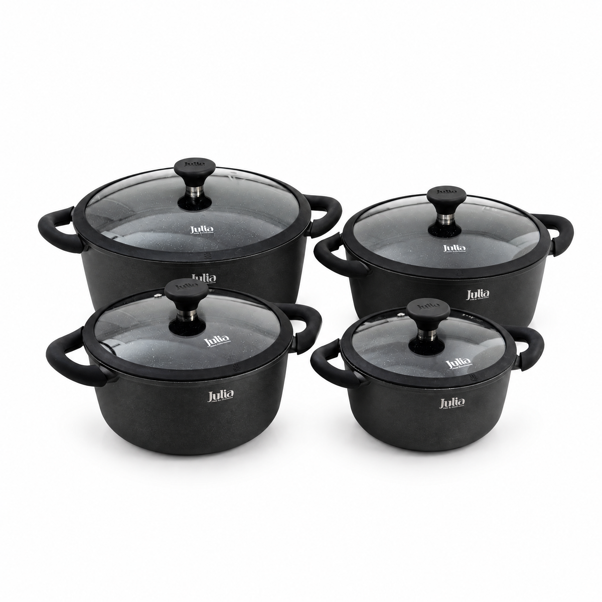 Julia Onyx 8-Piece Nonstick Cookware Set – Onyx Black