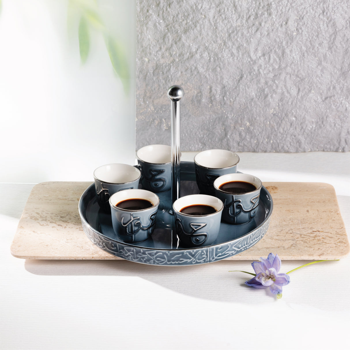 Jiwar Coffee Time Set – Haze blue & Silver