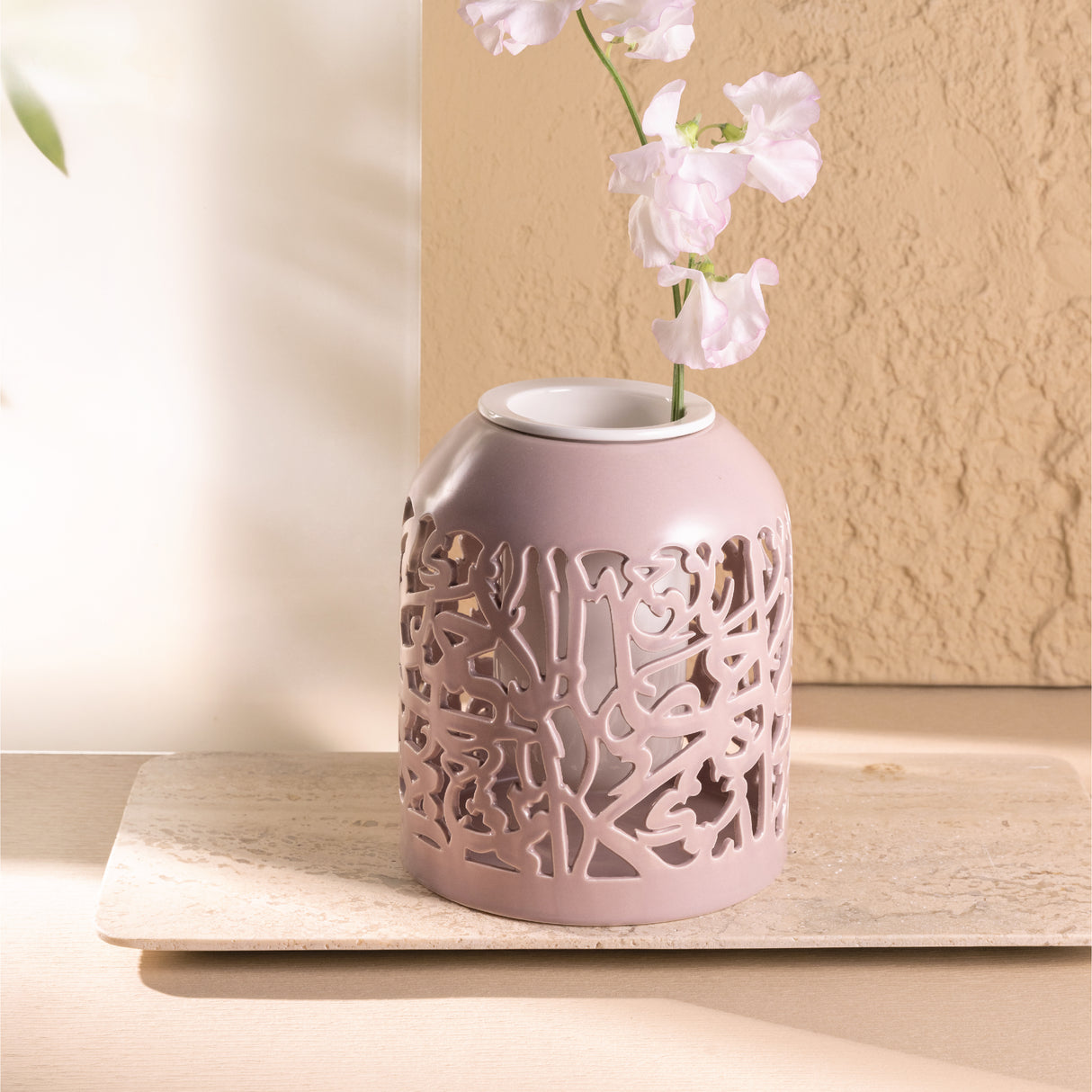 Jiwar - Large Decorative Vase - Lavender & Gold