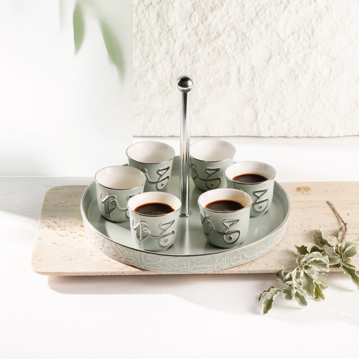 Jiwar Coffee Time Set – Mint green & Silver