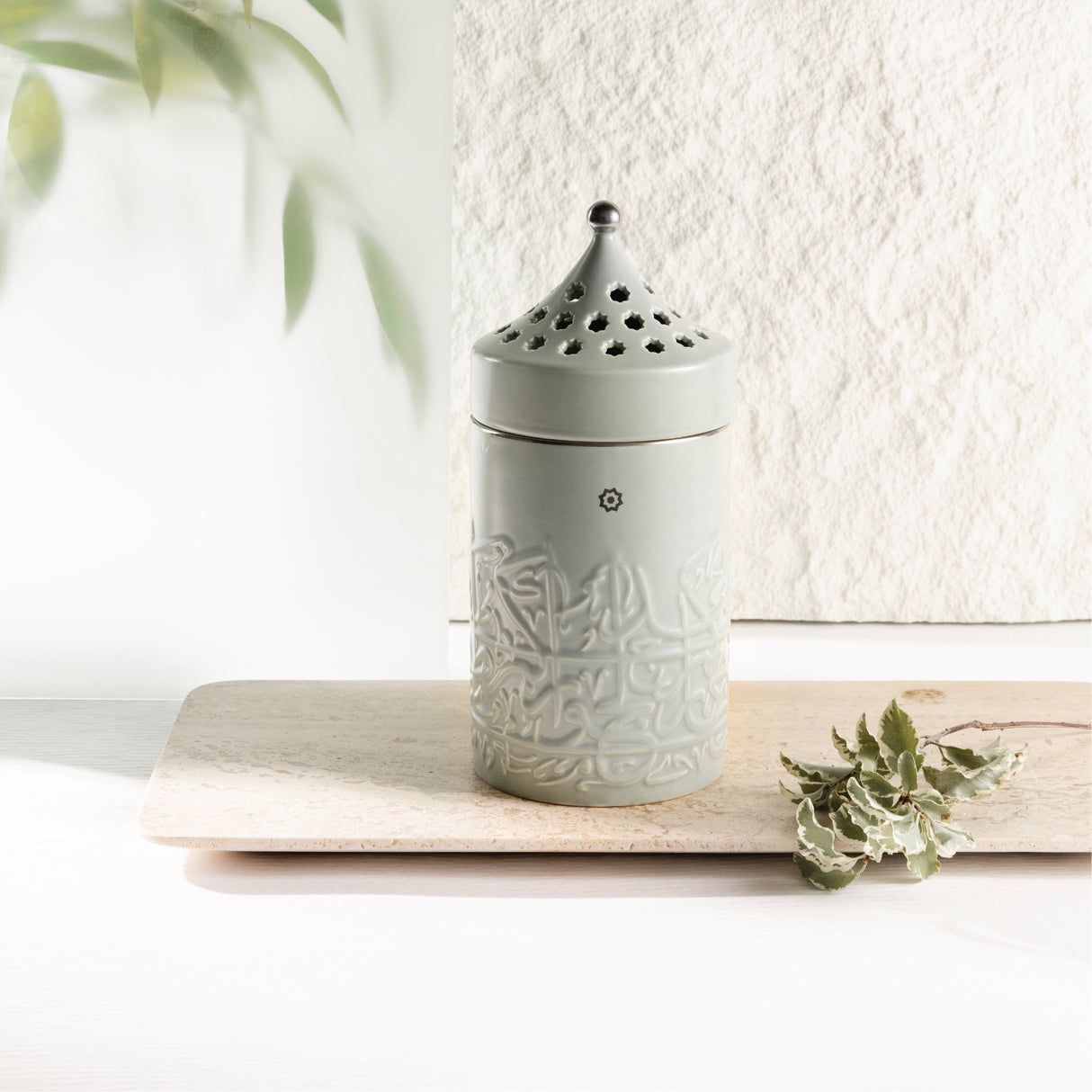 Jiwar - Incense Burner - Mint Green & Silver