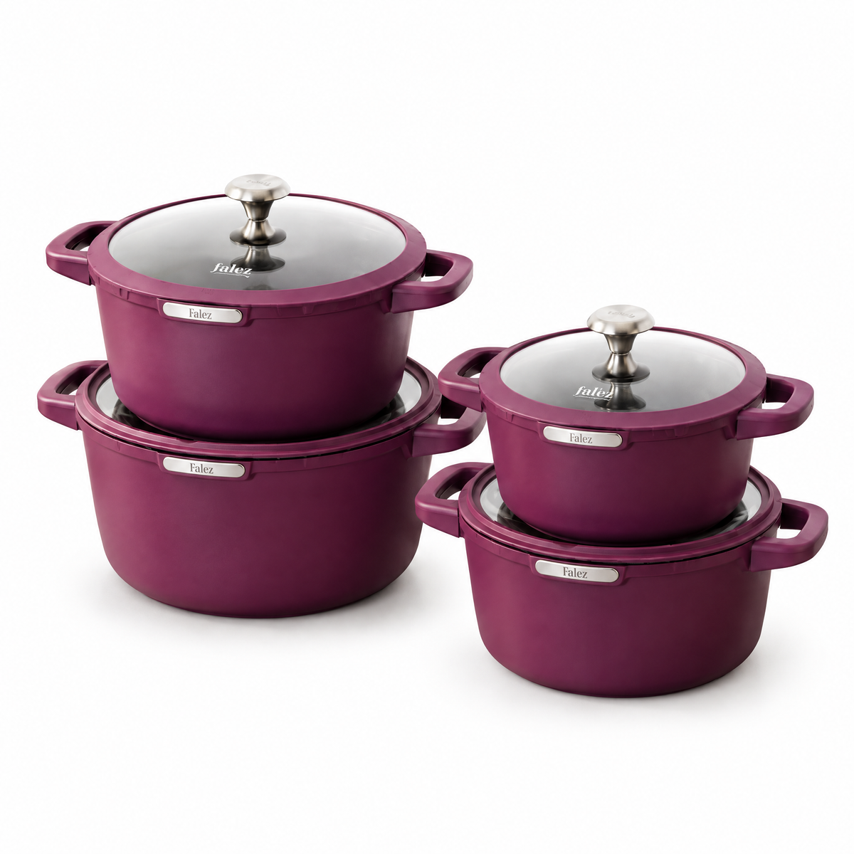 Julia Elite Berry 8-Piece Nonstick Cookware Set – Berry