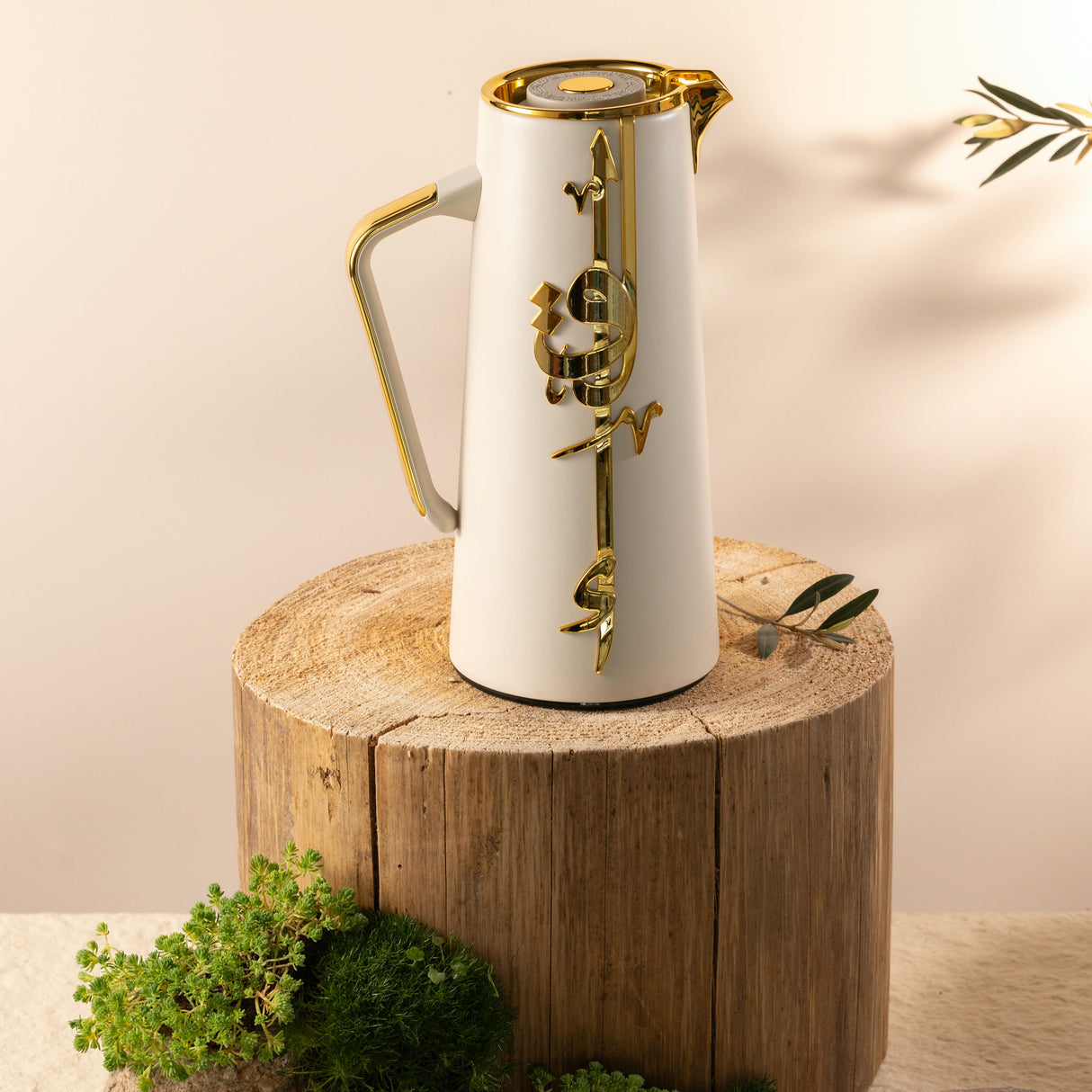 Liqa'a - Vacuum Flask / Thermos - Beige & Gold