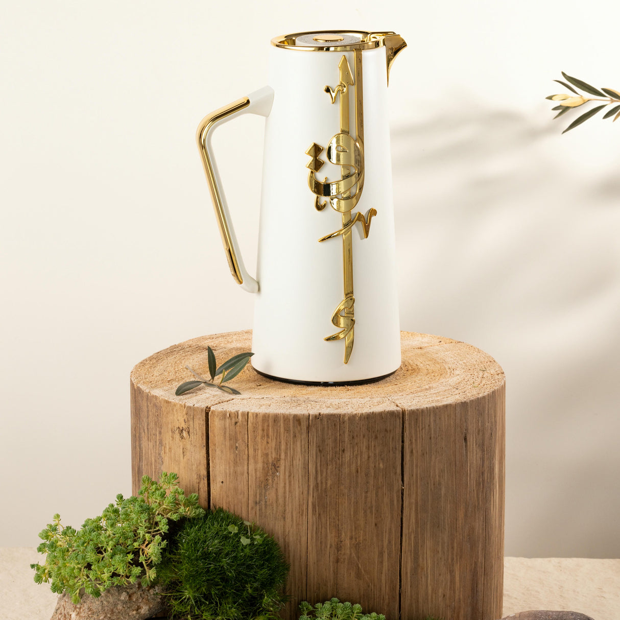 Liqa'a - Vacuum Flask / Thermos - Pearl White & Gold