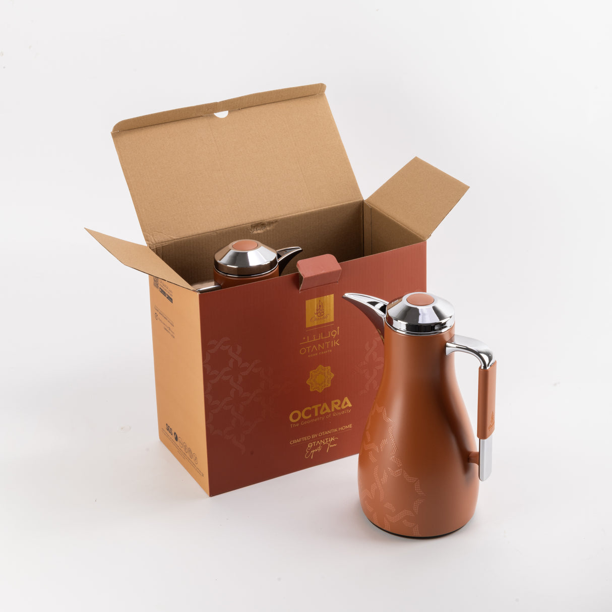 Octara - Vacuum Flask / Thermos (Set of 2)- Orange & Silver