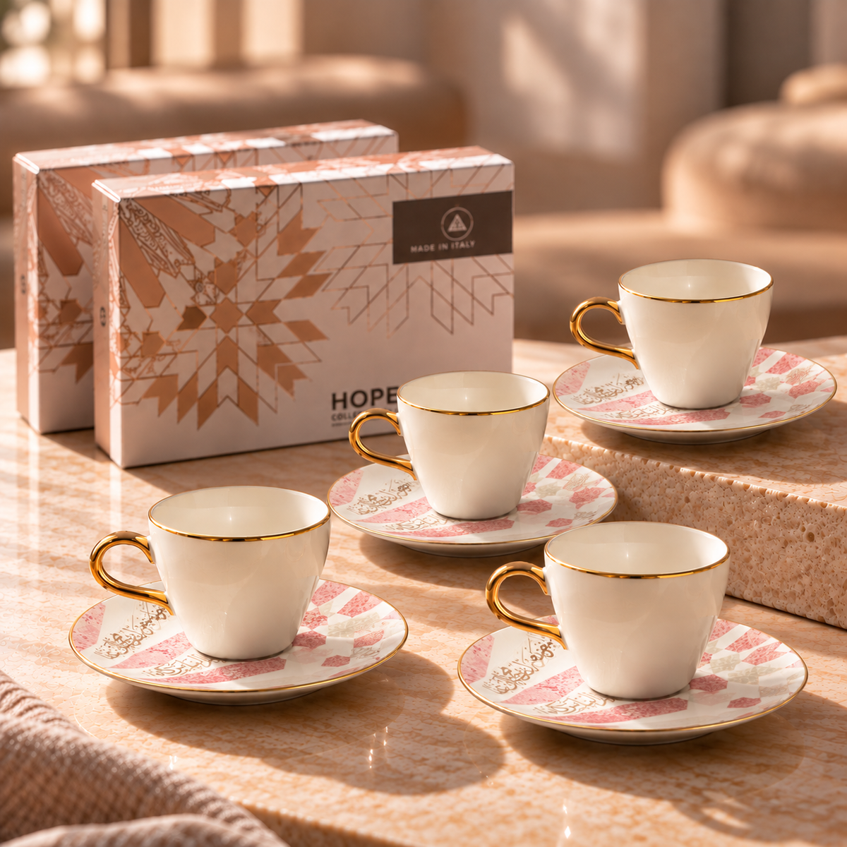 Bundle- Amal Tuurkish Coffee Duo (Set of 2)-Pink & Gold