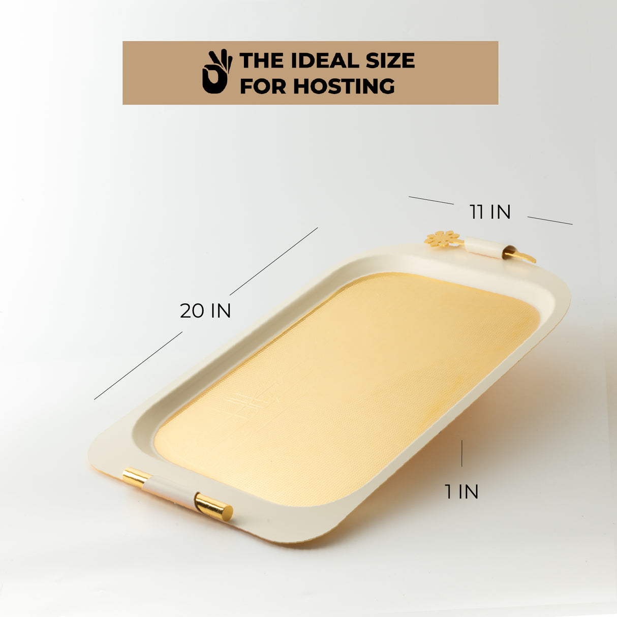 Mirral - Serving Tray - White & Gold