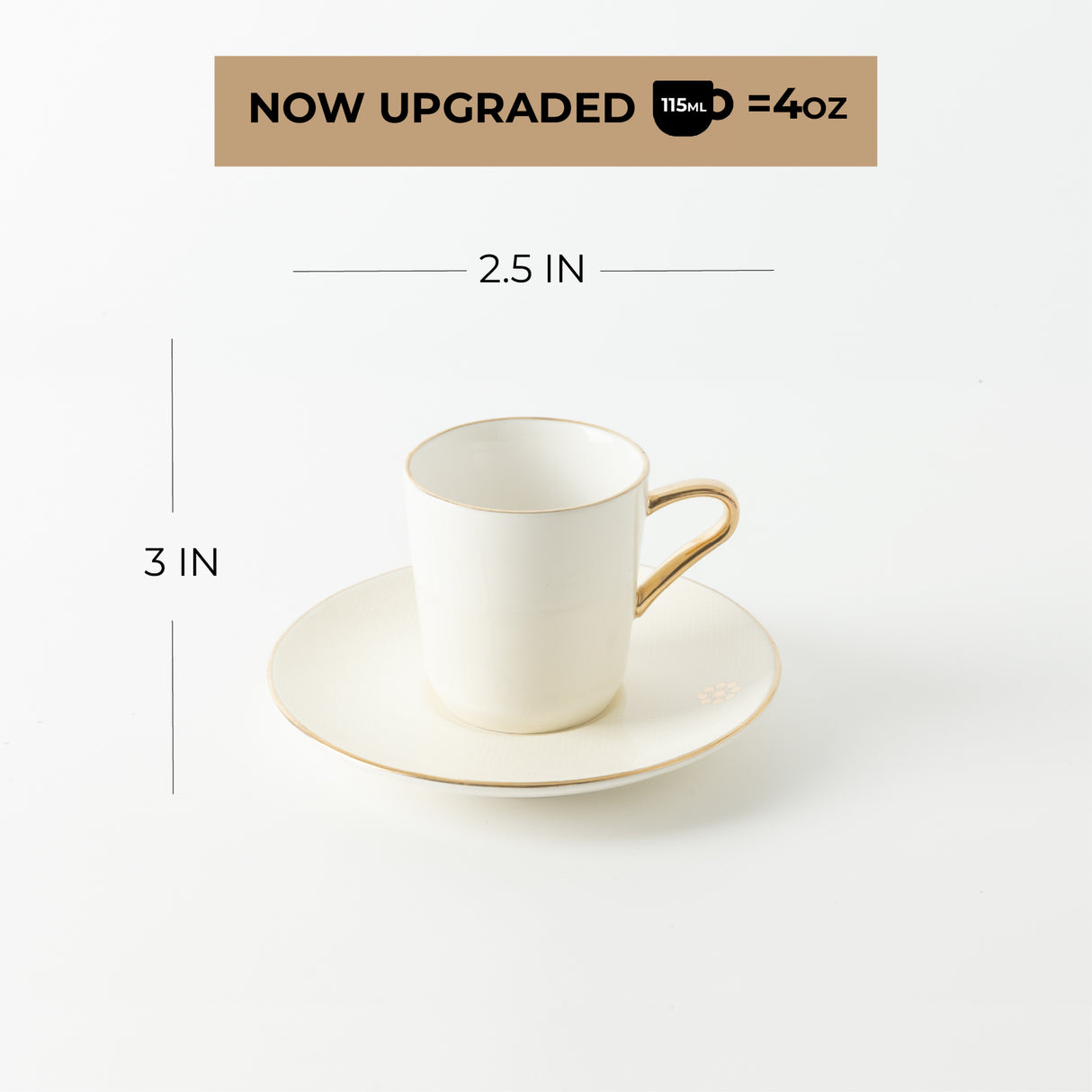 Mirral - Espresso/Turkish Coffee Set (12-Pc) - White & Gold