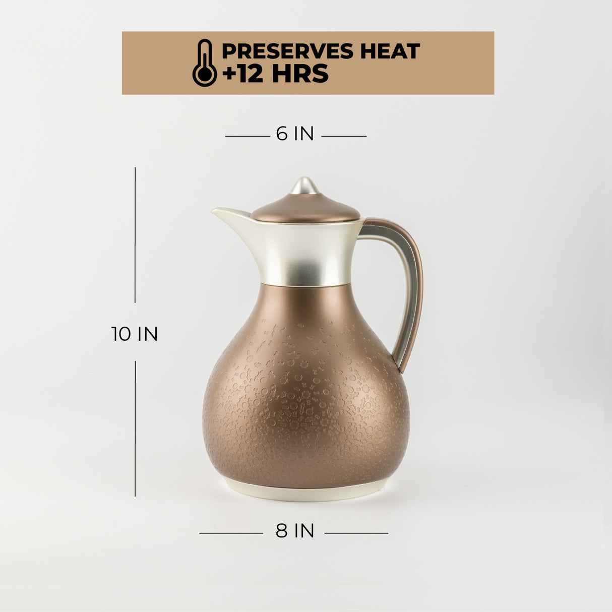 Nourhan - Vacuum Flask/Thermos - Bronze & Silver