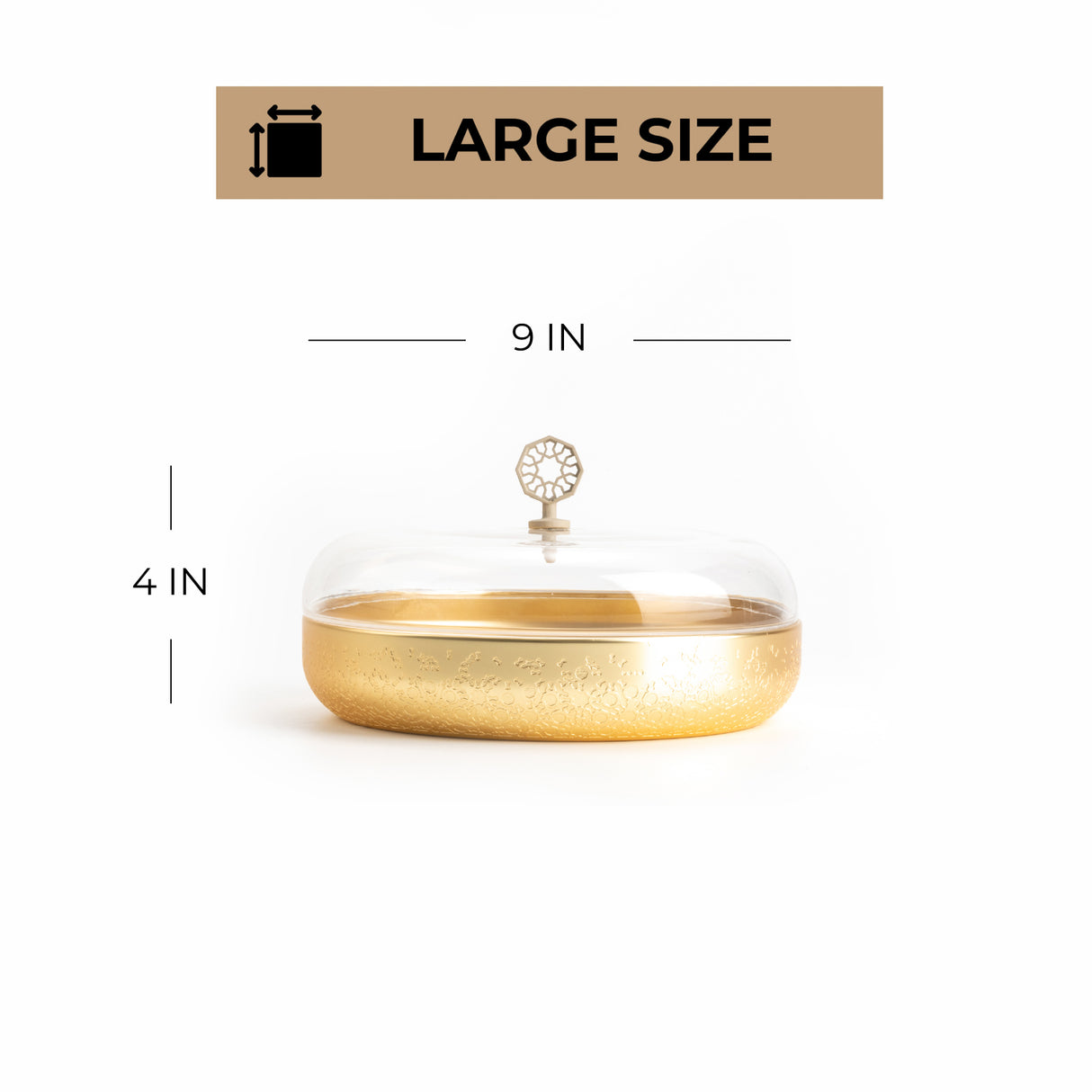 Nourhan - Large Canister - Gold & Beige