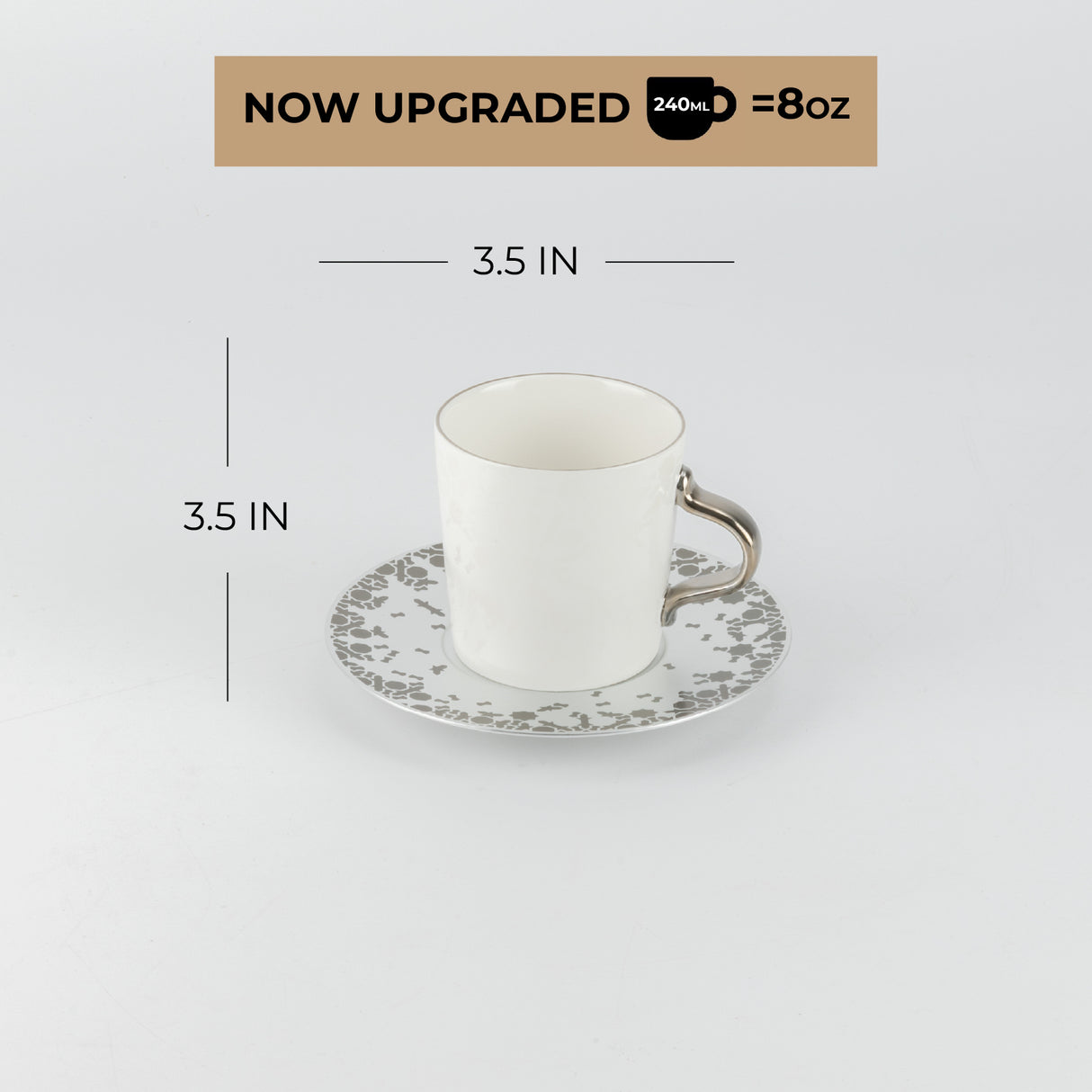 Nourhan - Cappuccino Set (12-Pc) - Silver