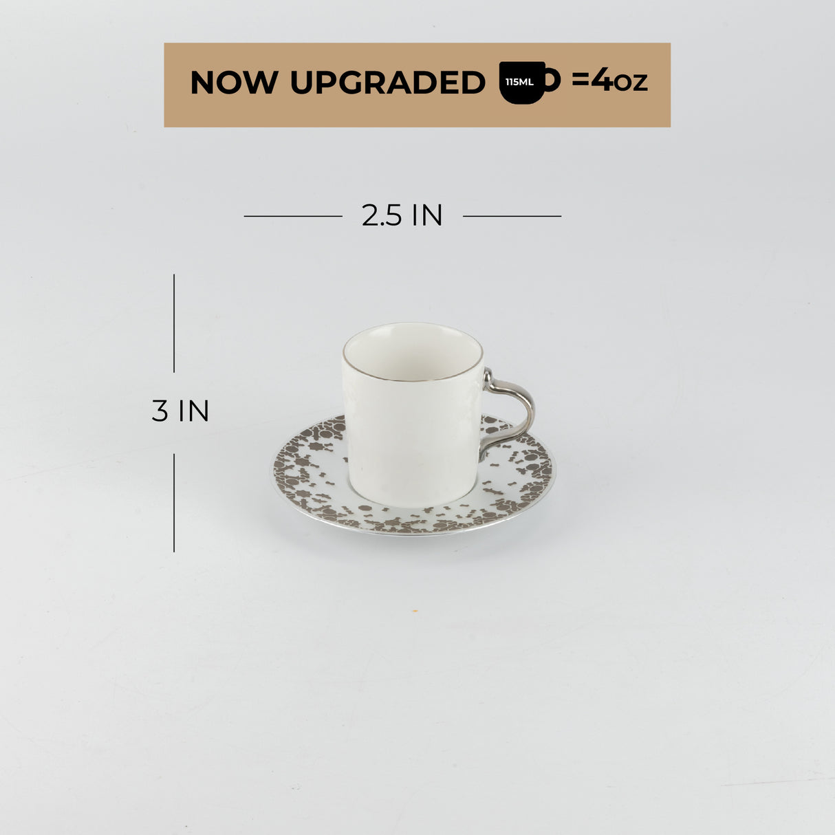 Nourhan - Espresso/Turkish Coffee Set (12-Pc) - Bronze & Silver