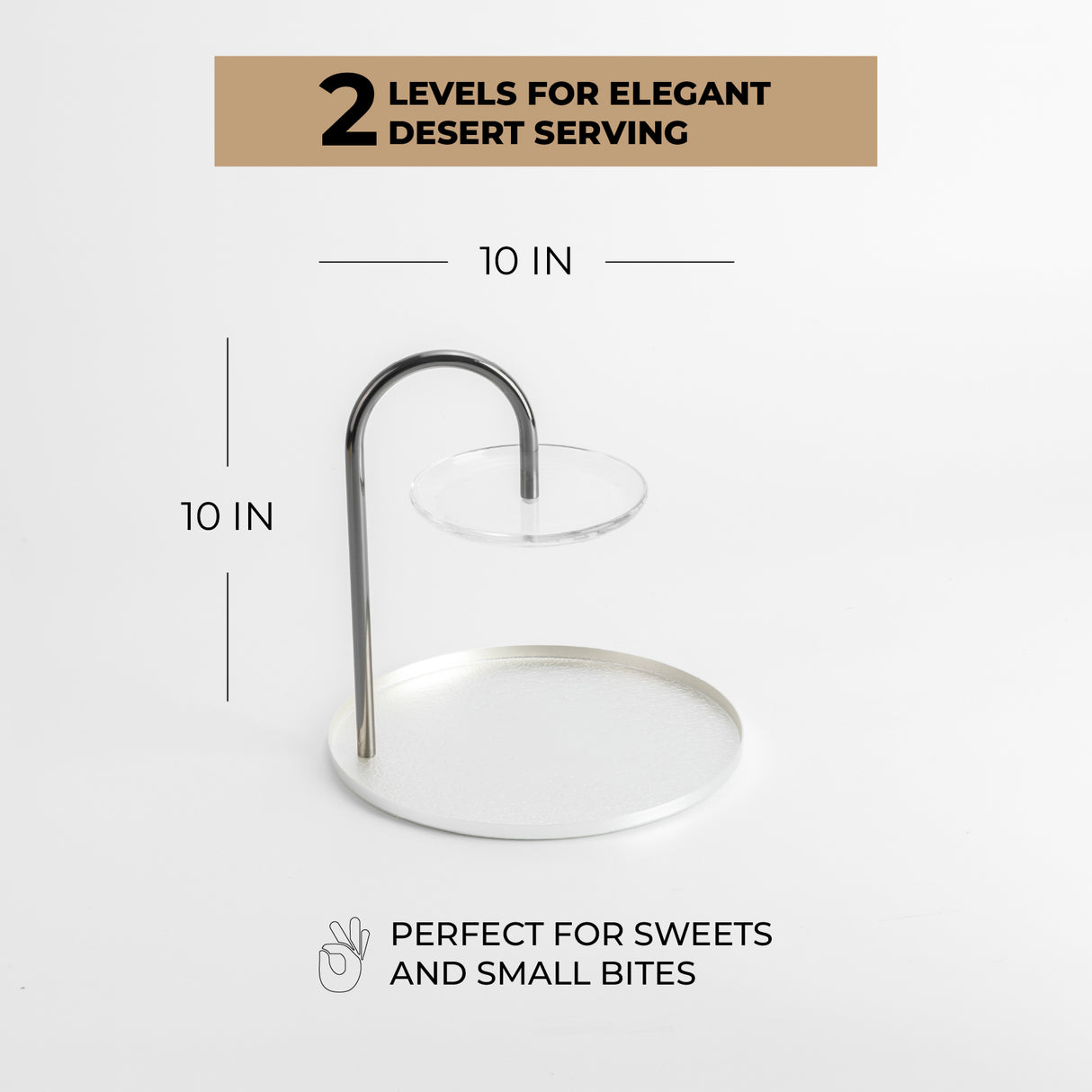Nourhan - 2 Tier Plate - Silver