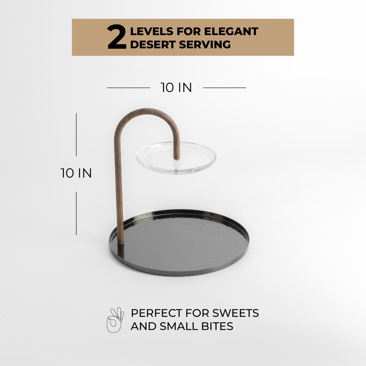 Nourhan - 2 Tier Plate - Black Walnut