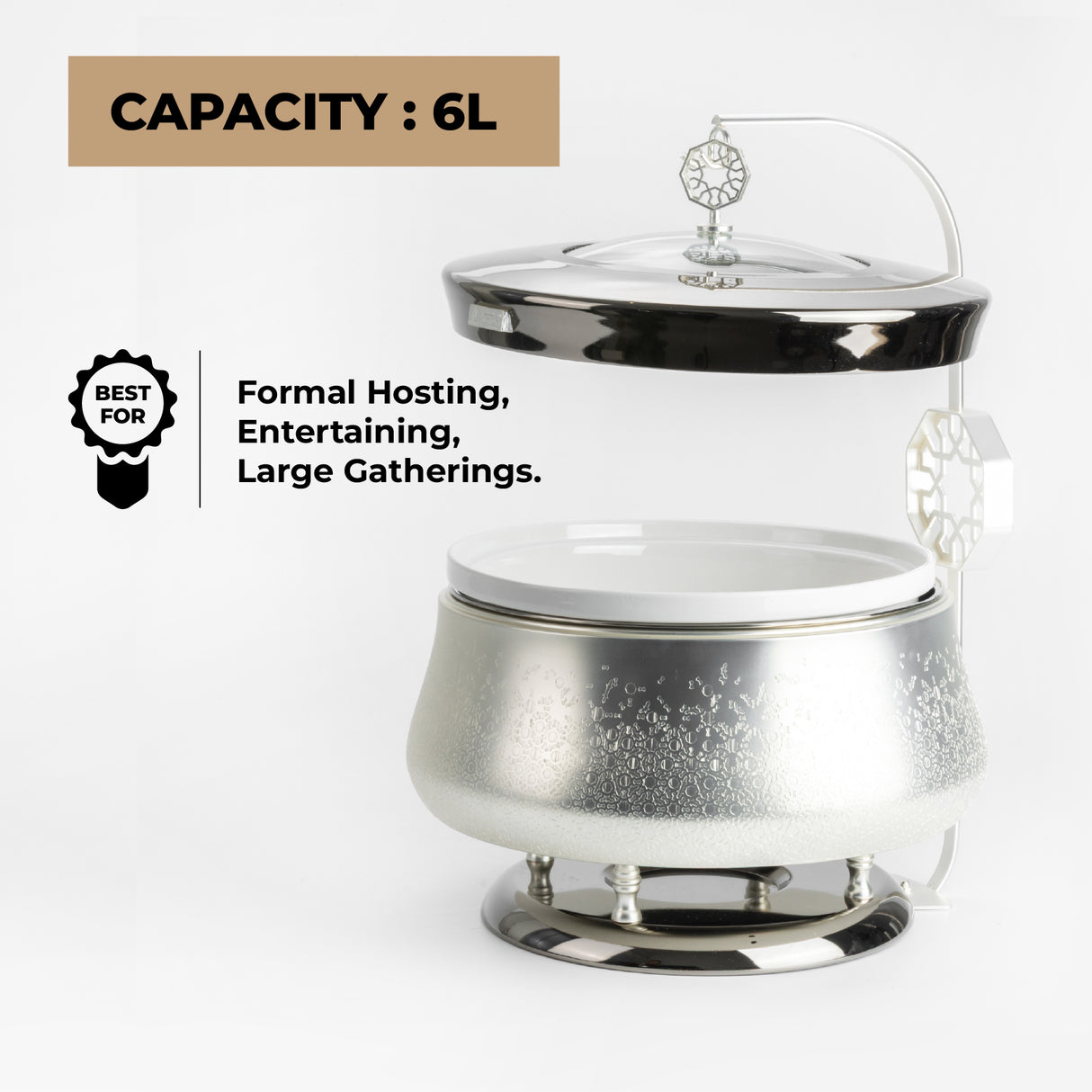 Nourhan - 6 Liters Chafer - Silver