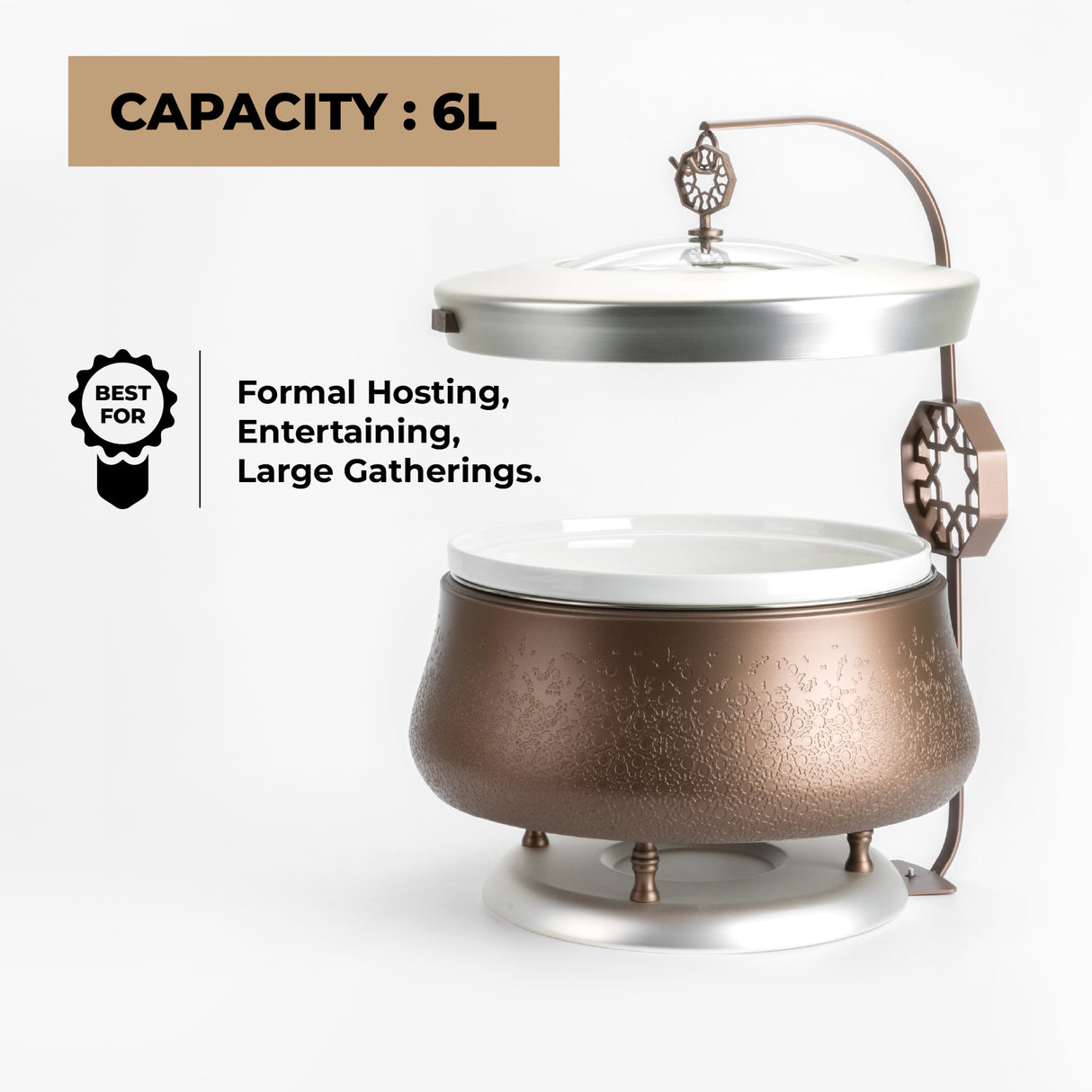 Nourhan - 6 Liters Chafer - Bronze & Silver