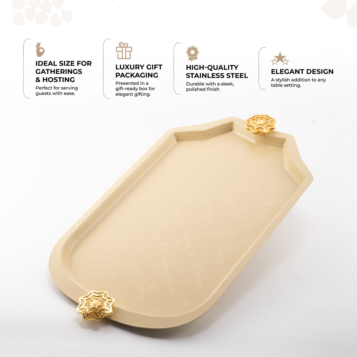 Octara - Serving Tray - Ivory & Gold