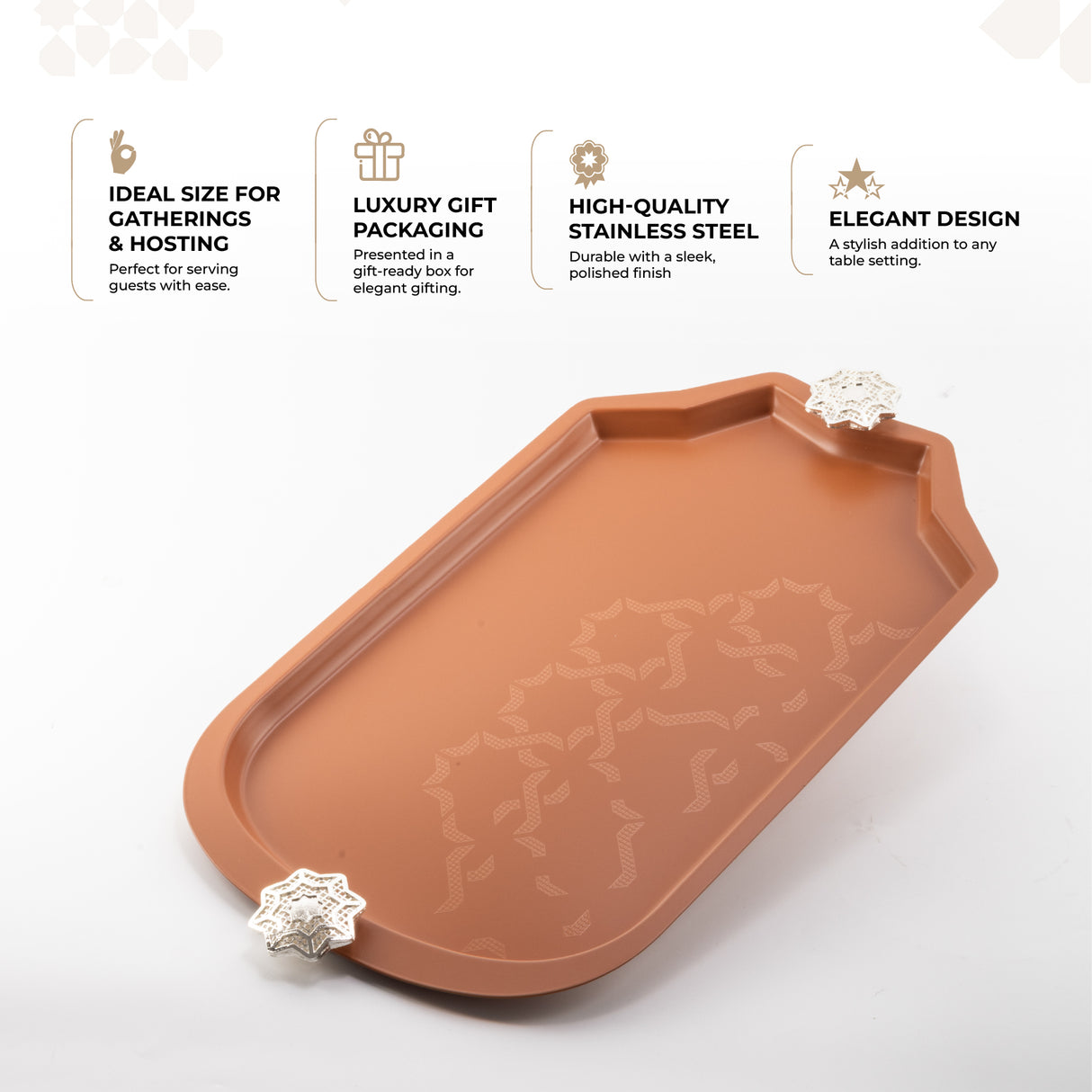 Octara - Serving Tray - Orange & Silver