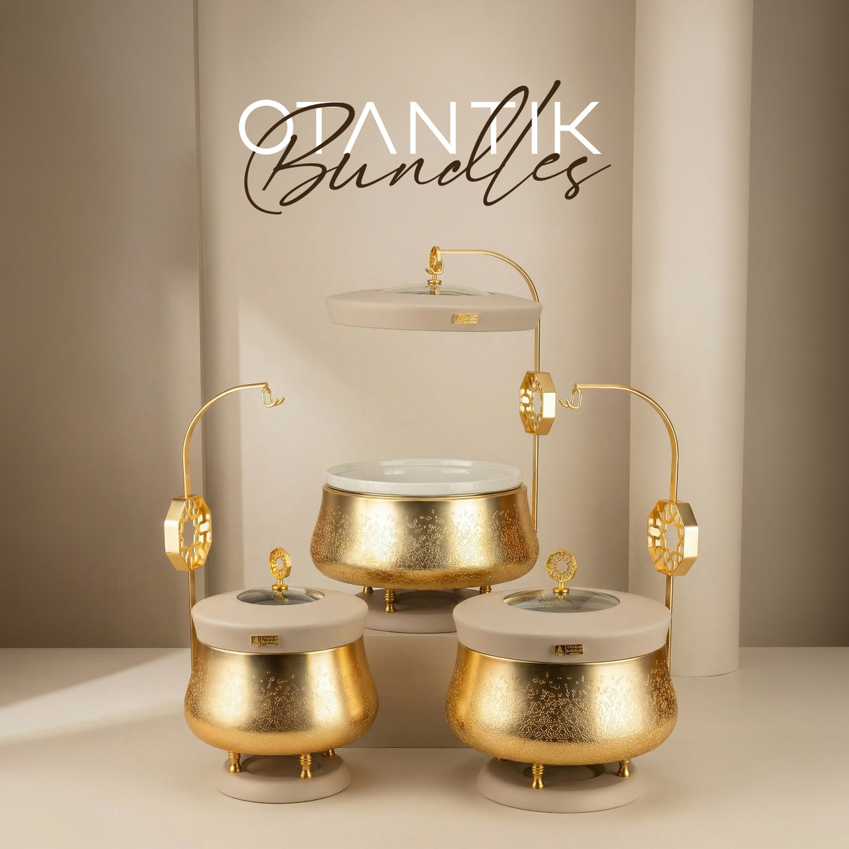 Nourhan Catering Set - Gold & Beige