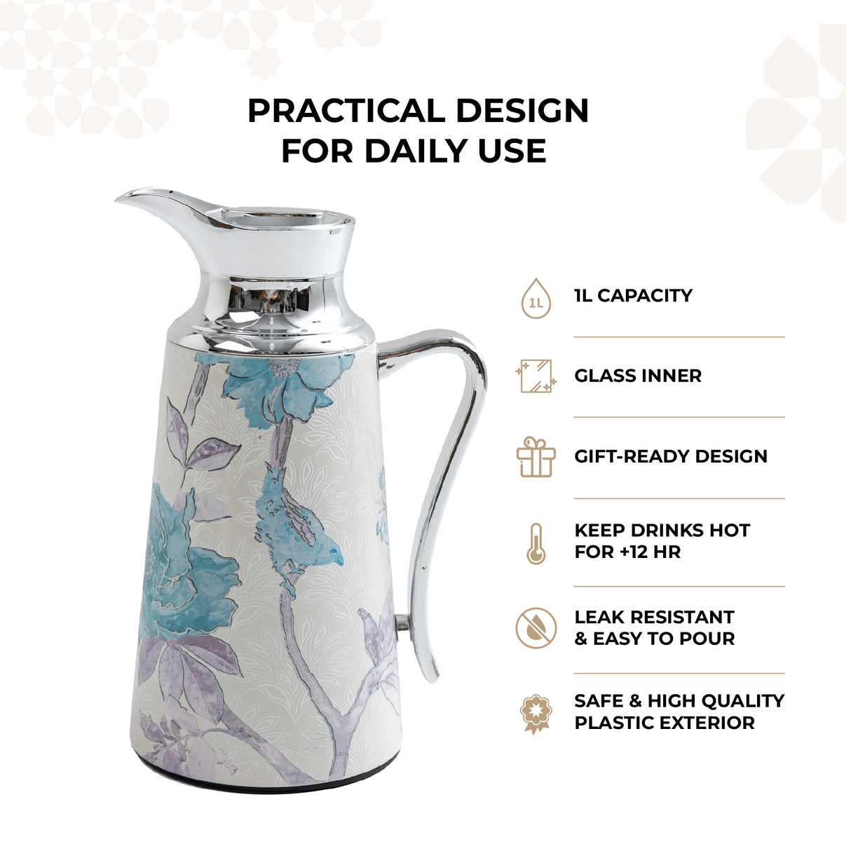 Khuzama - Vacuum Flask / Thermos - Blue & Silver