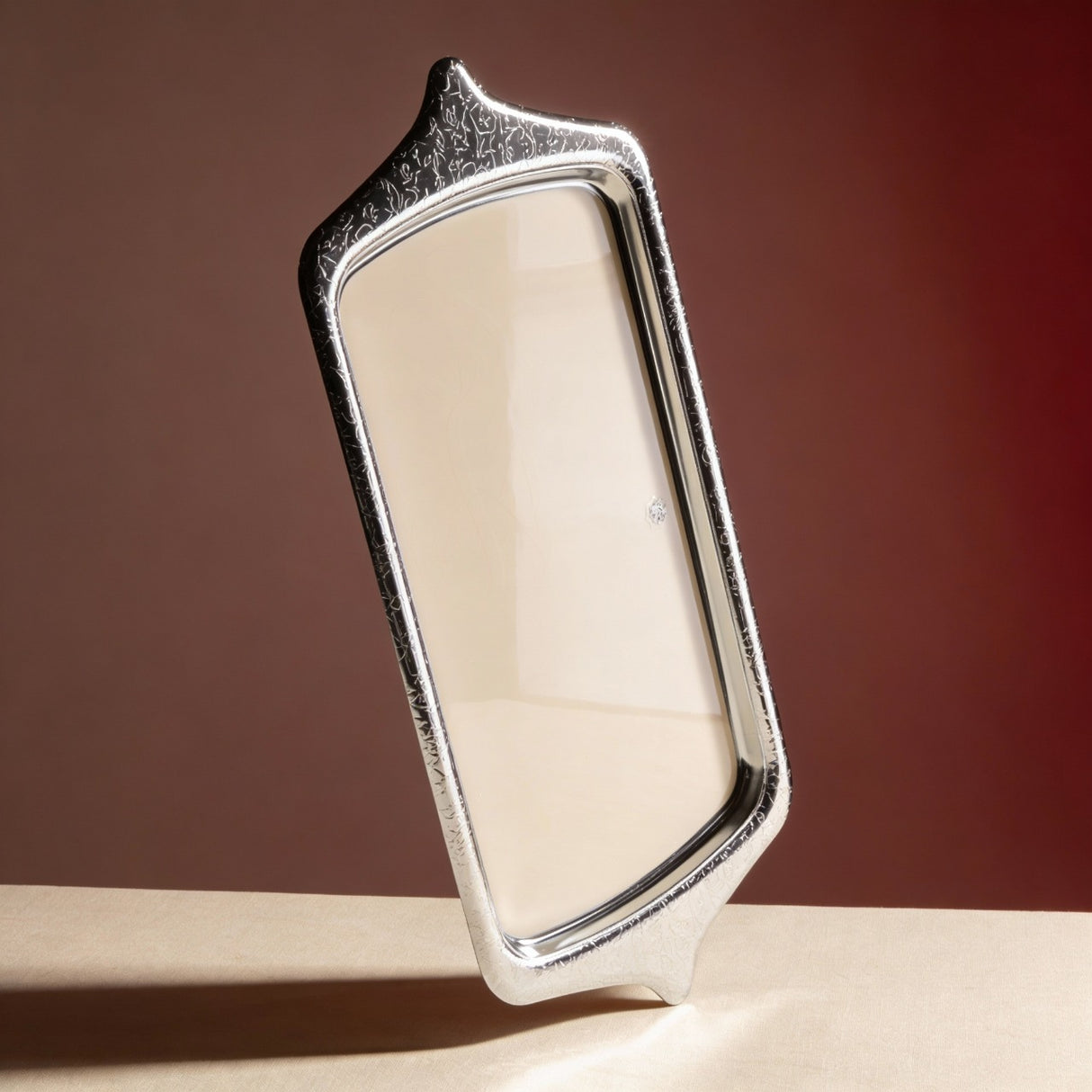 Jiwar - Serving Tray - Beige & Silver