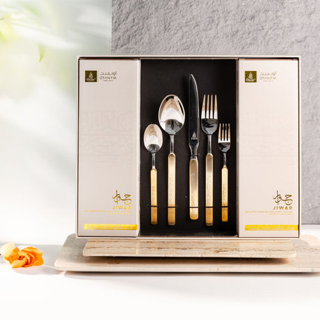 Jiwar - 30pc Flatware Set - Silver & Gold
