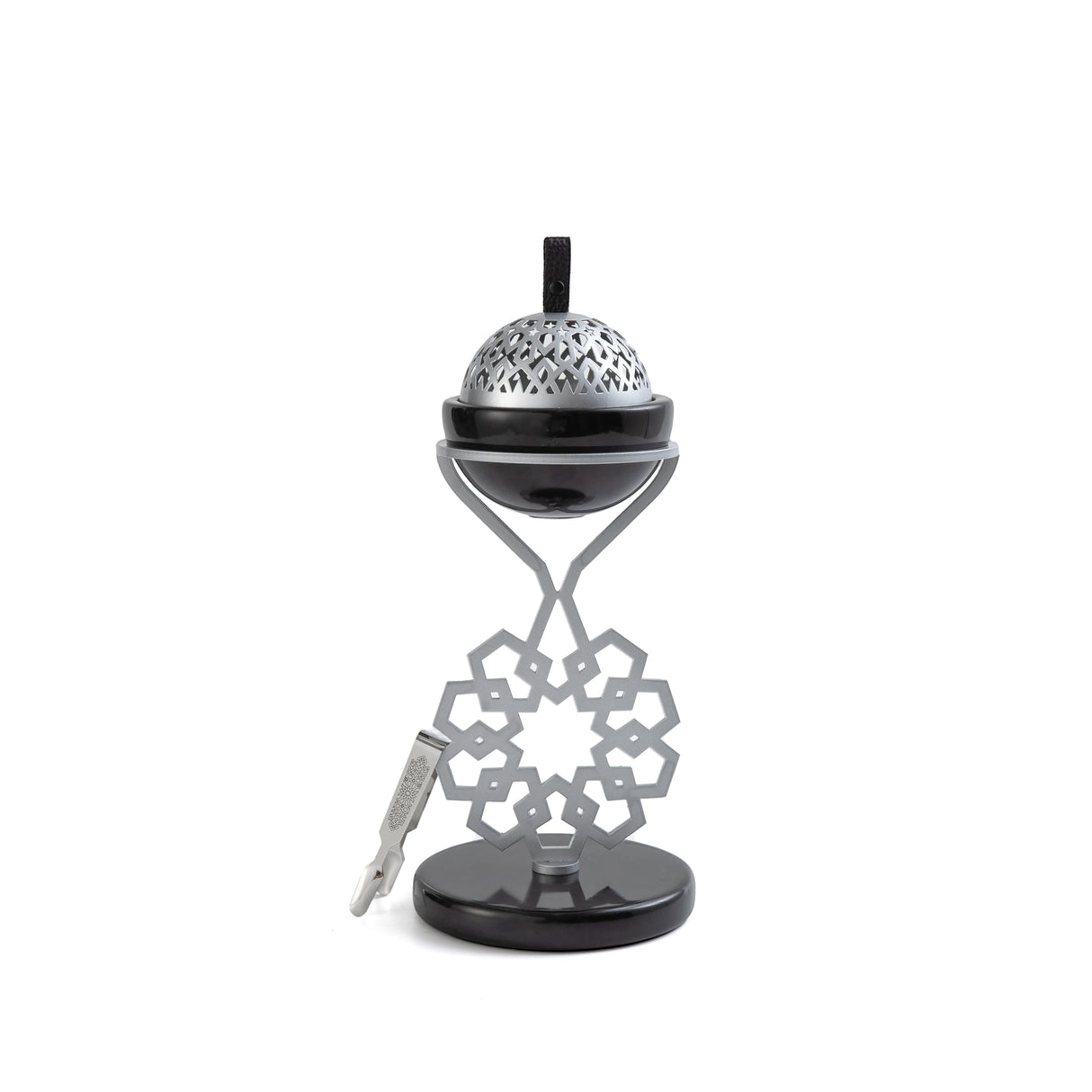 Athar - Marble Incense Burner (2-Pc)- Black & Silver