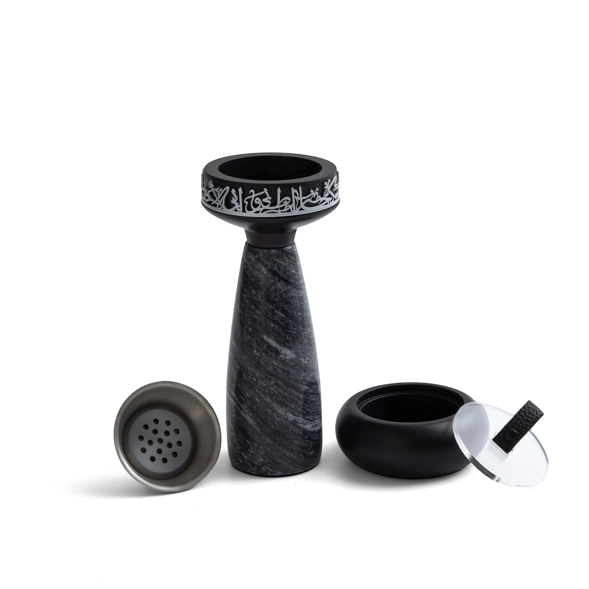Athar - Marble Incense Burner Set (3-Pc) - Midnight Black & Silver