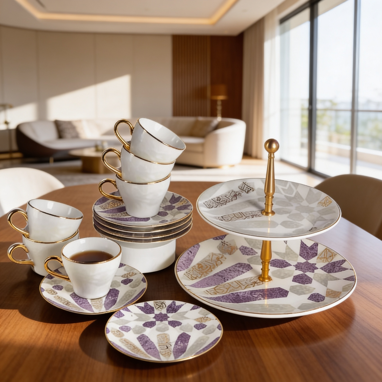 Amal | Coffee & Sweets Entertaining Bundle - Purple & Gold