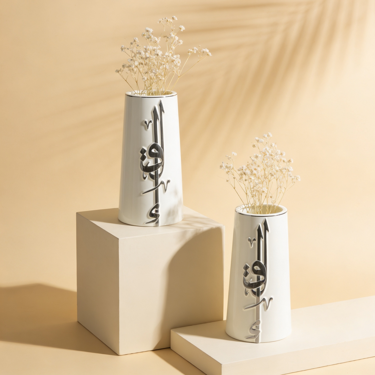 Liqa'a Harmony Set in Pearl White & Silver