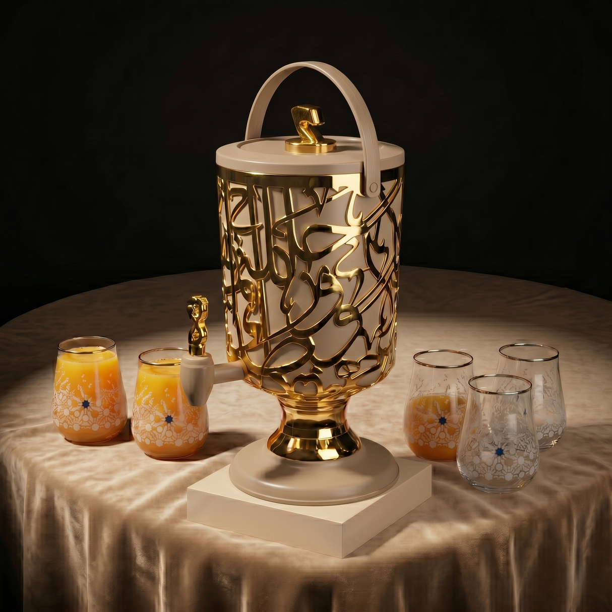 Diwan - 3 Liters Cold Beverage Dispenser - Coffee & Gold