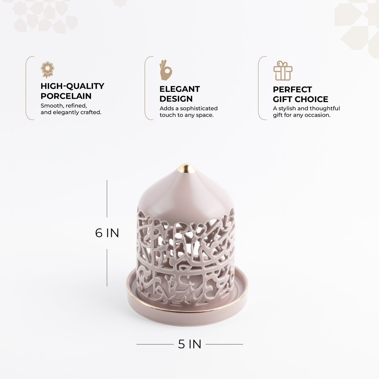 Jiwar - Small Lantern Candle Holder - Lavender & Gold