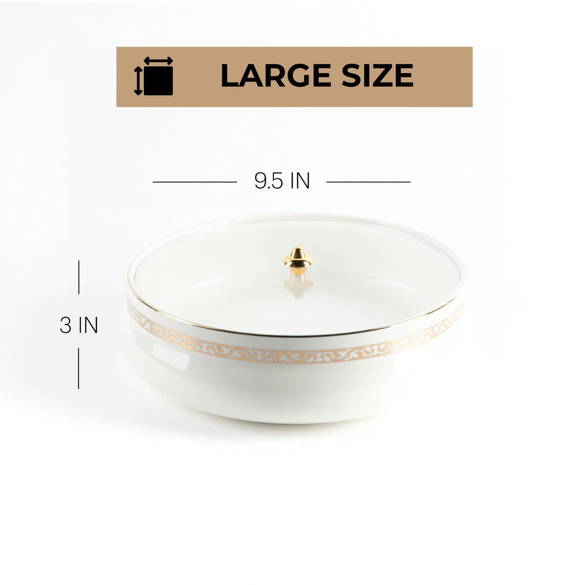 Naqsh - Large Decorative Canister - White & Gold