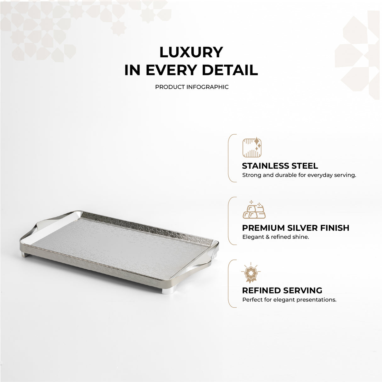 Nourhan- Serving Tray - silver