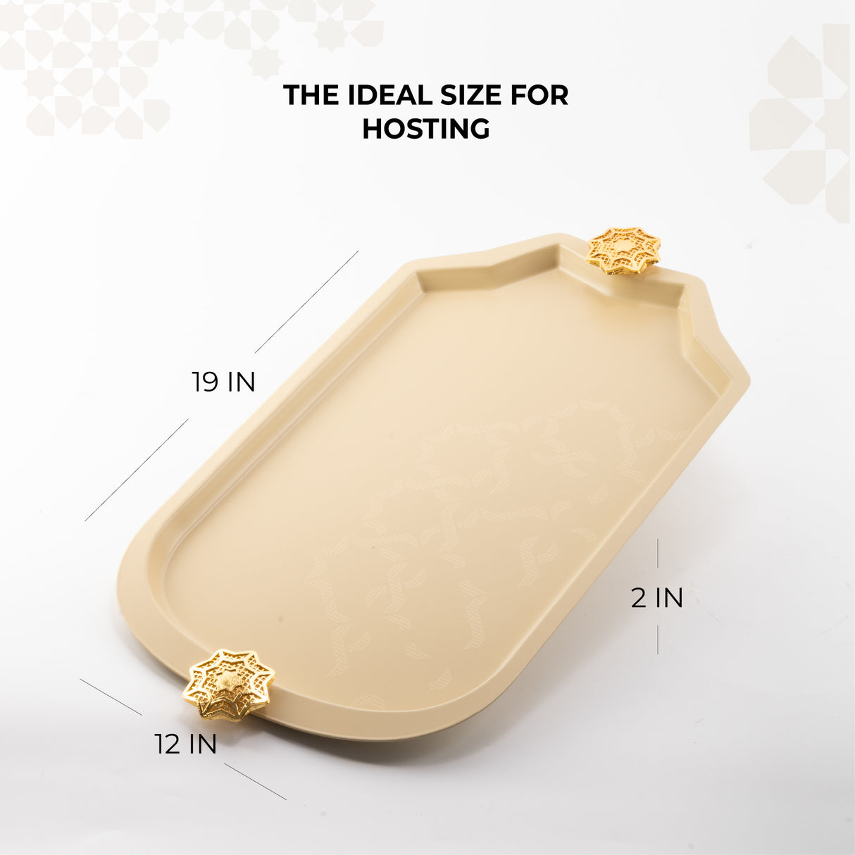 Octara - Serving Tray - Ivory & Gold