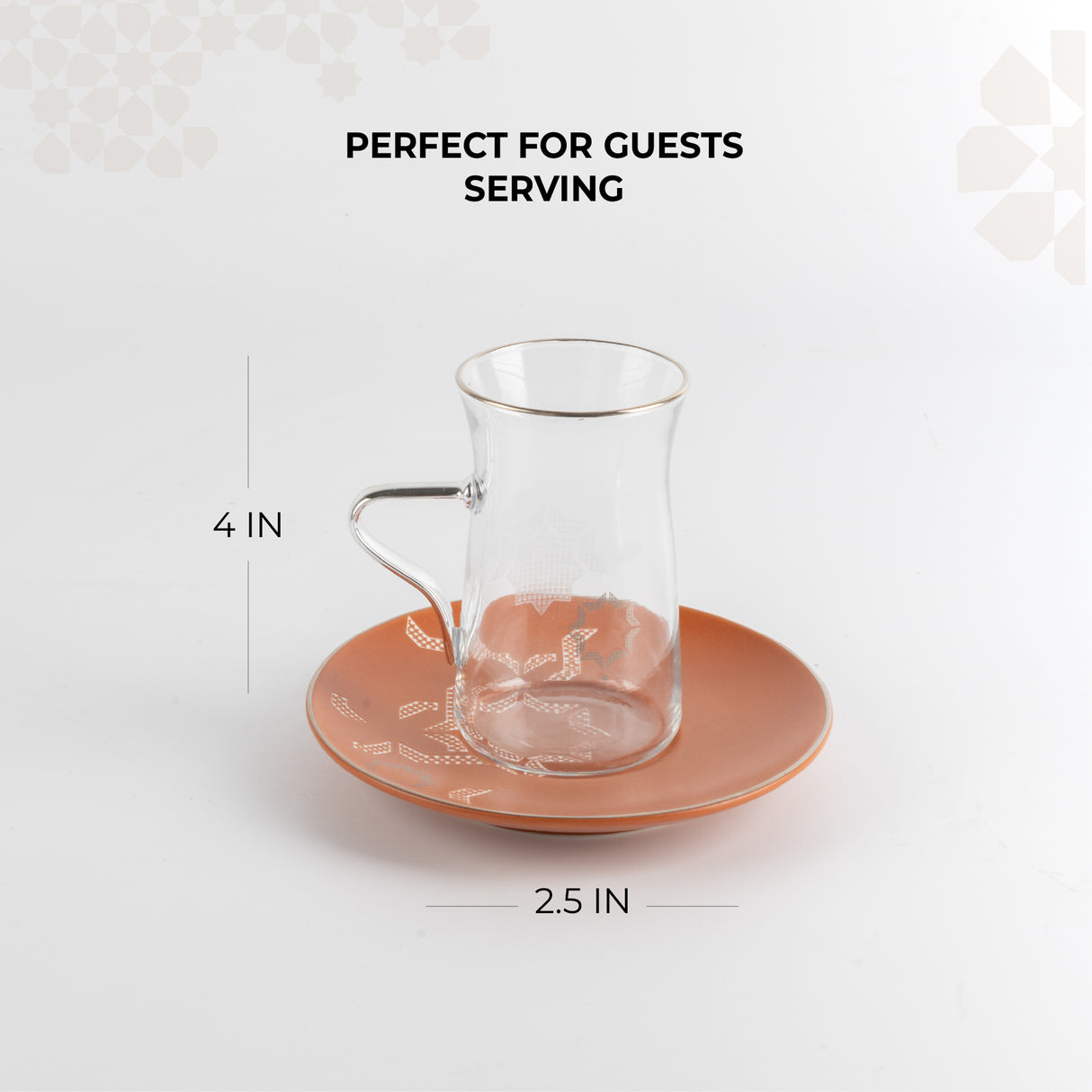 Octara - Tea Set (19-Pc) - Orange & Silver