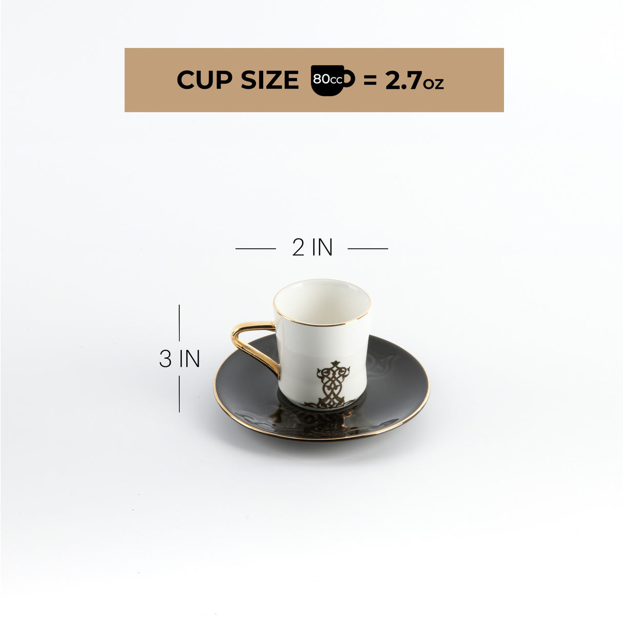 Naqsh - Espresso/Turkish Coffee Set (12-Pc)-Black & Gold