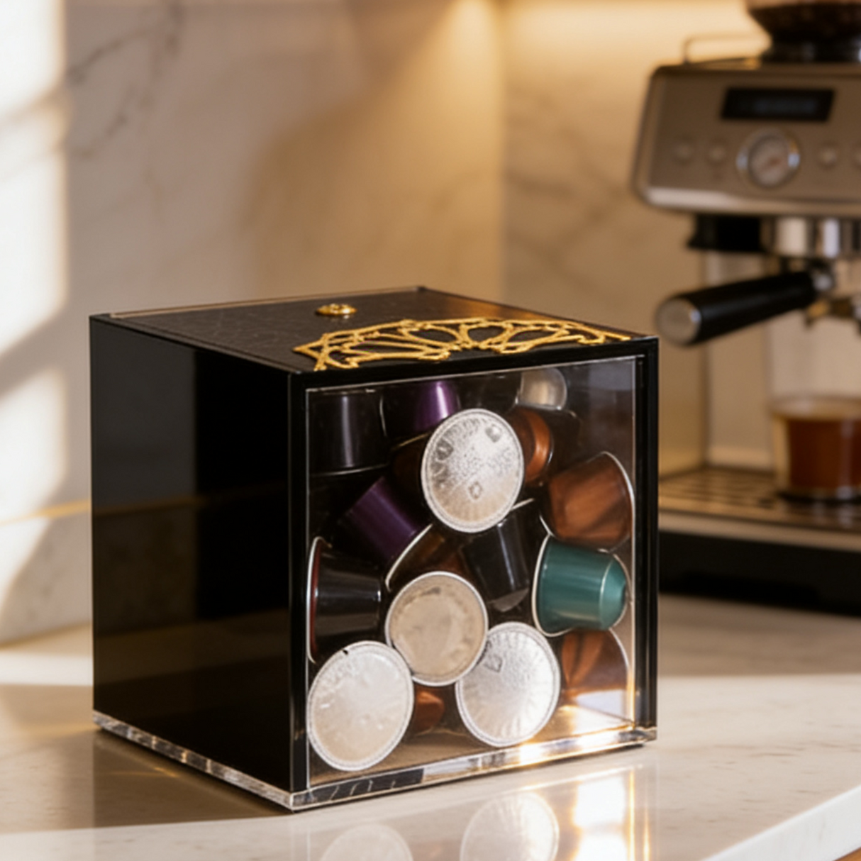 Saraya - Soporte para cápsulas de café en acrílico