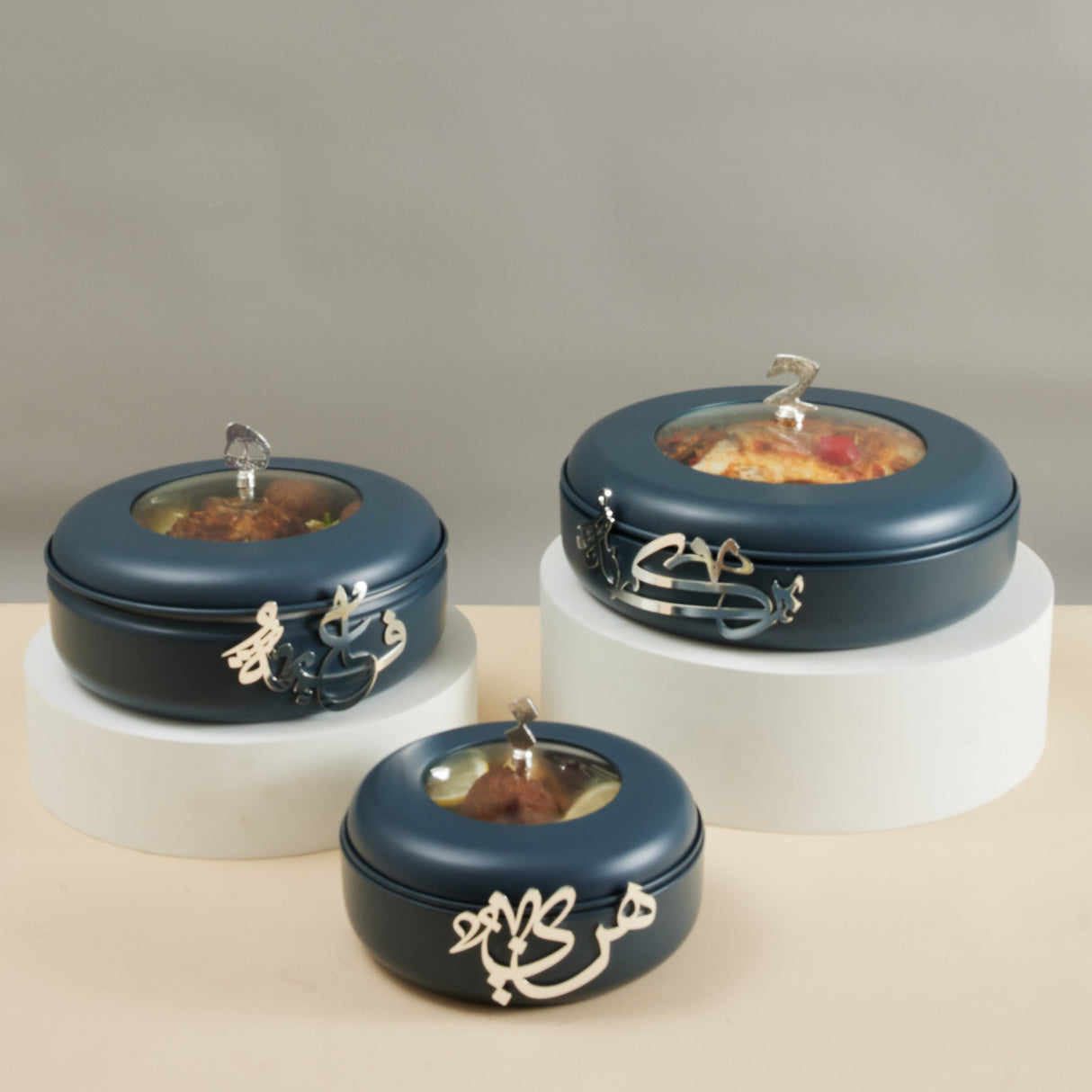 Luxury Diwan - Buffet Server - Blue & Silver