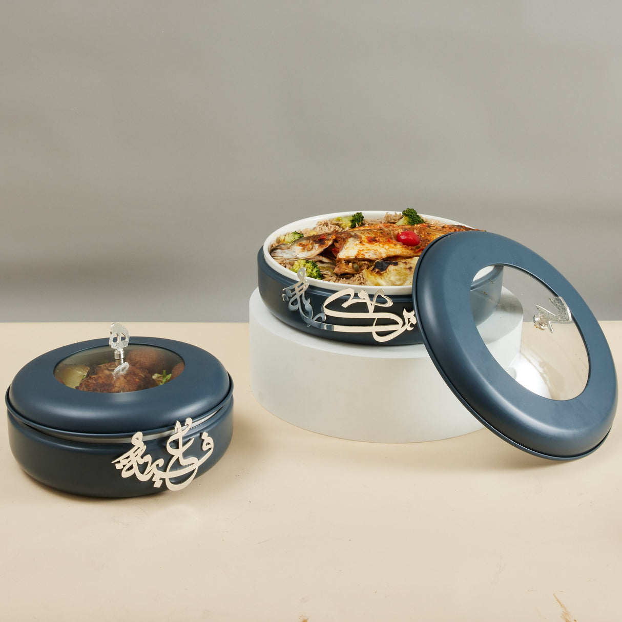 Luxury Diwan - Buffet Server - Blue & Silver