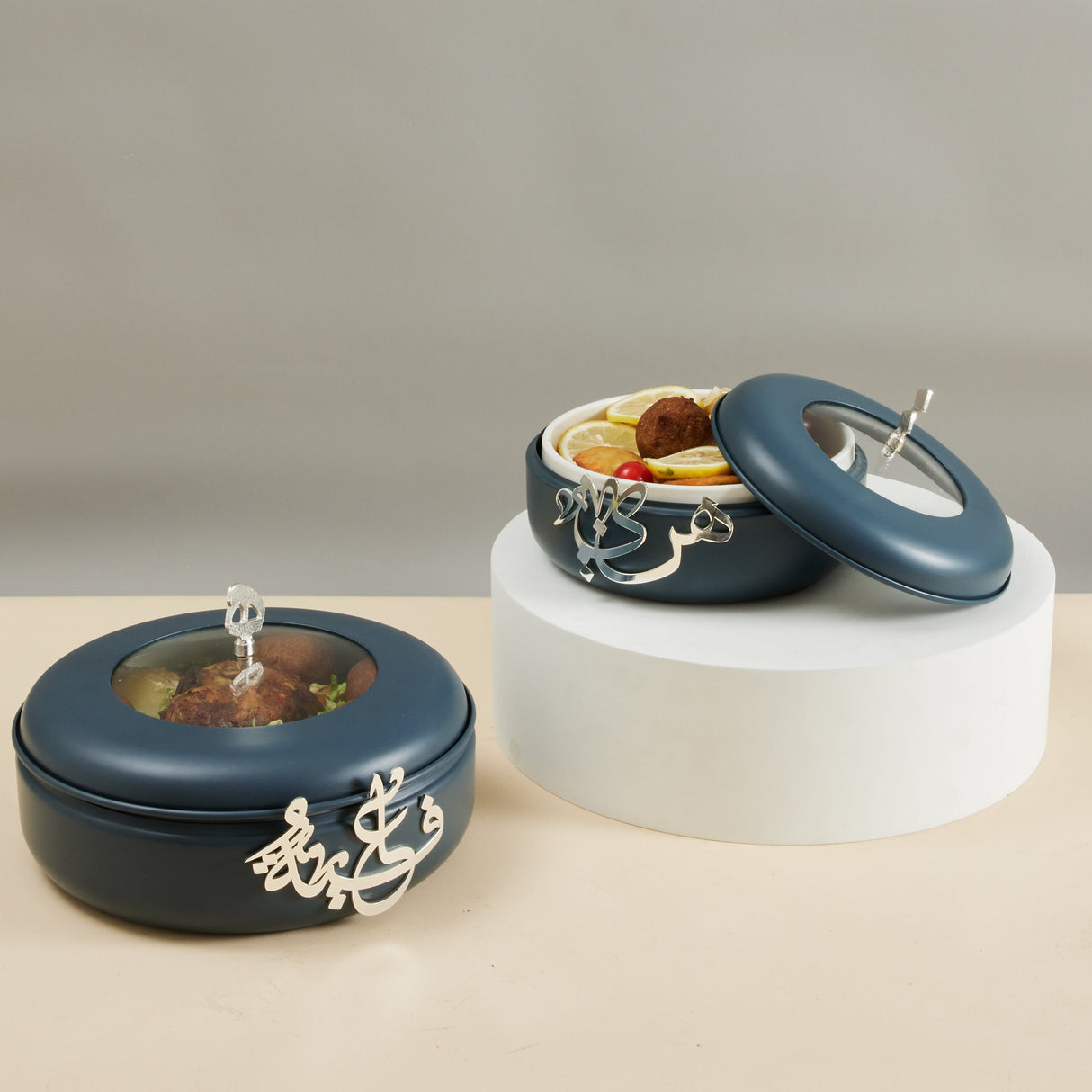 Luxury Diwan - Buffet Server - Blue & Silver