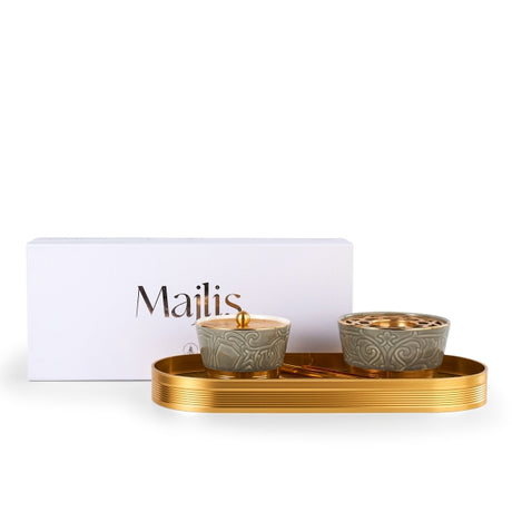 Luxury Majlis - Incense Burner Set - Glossy Grey
