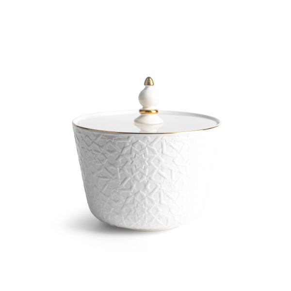 Crown - Large Date Bowl - White & Gold