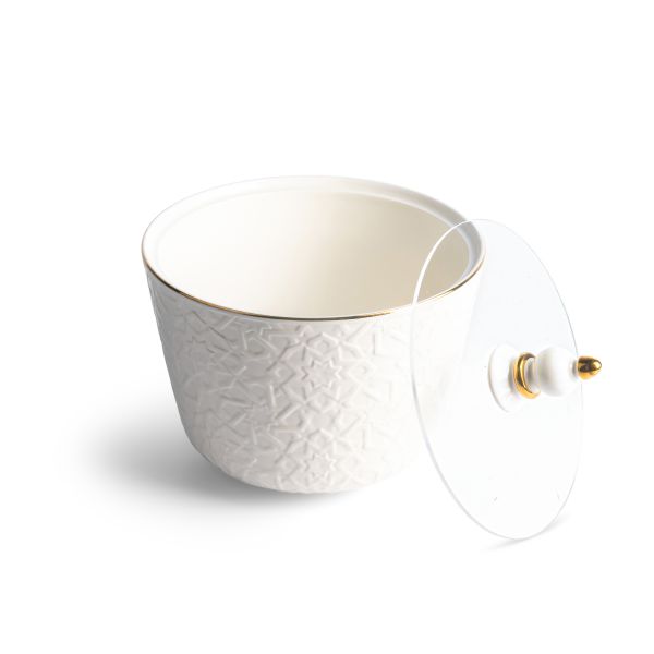 Crown - Large Date Bowl - White & Gold