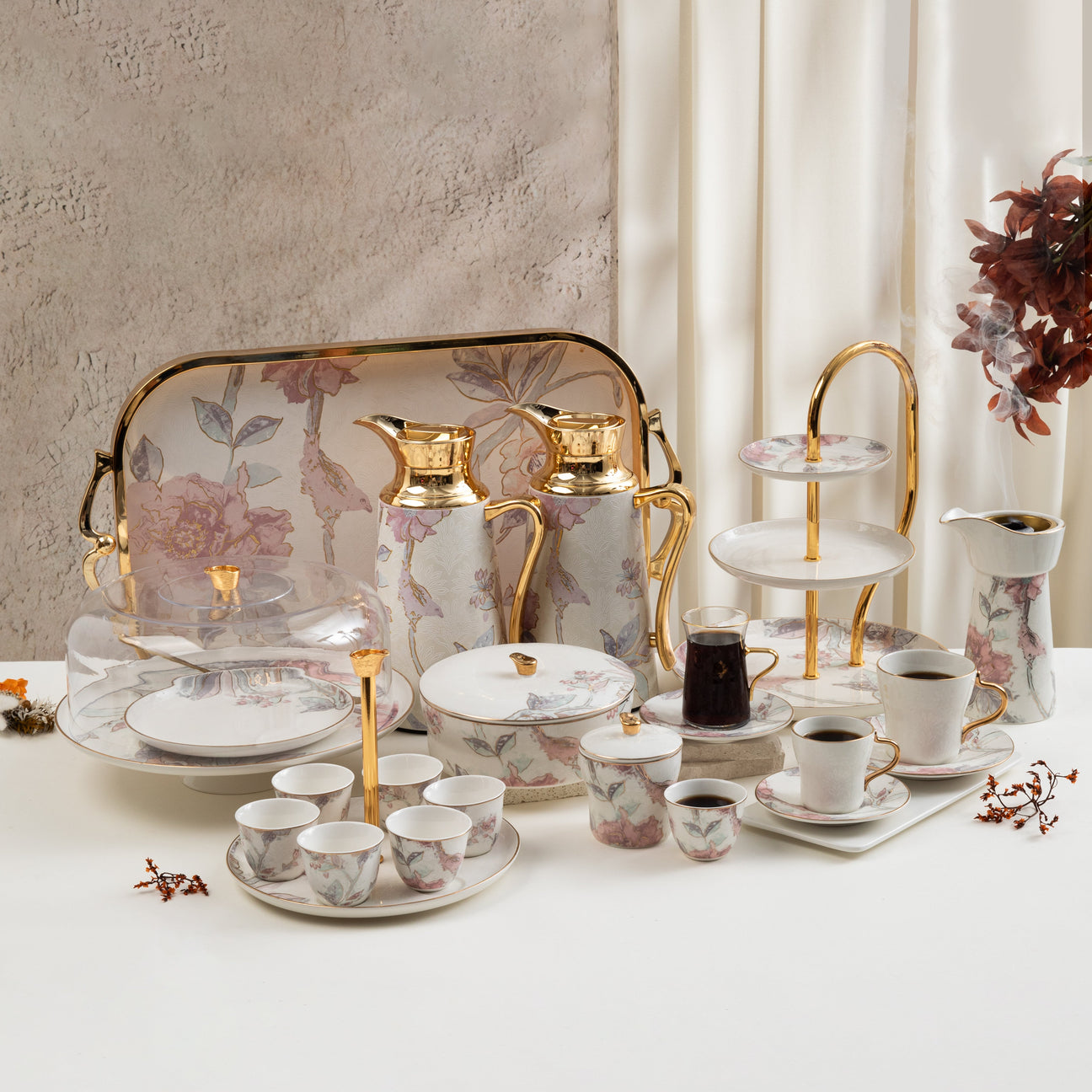 Khuzama in Red & Gold