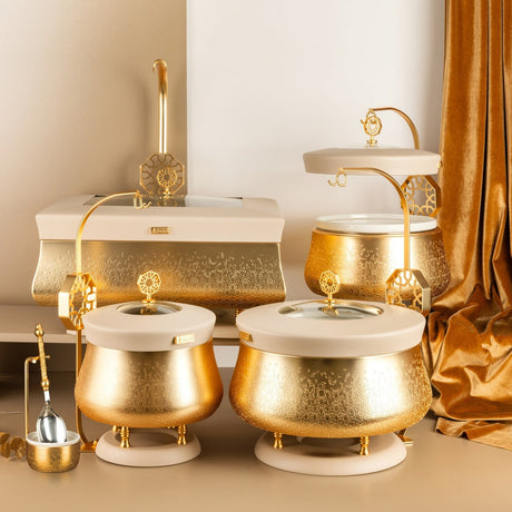 Nourhan Chafers in Gold & Beige